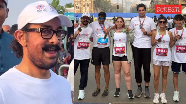 Aamir Khan participates in Tata Mumbai Marathon with his ‘home run squad’, says daughter Ira Khan ‘forced’ him to join. Watch