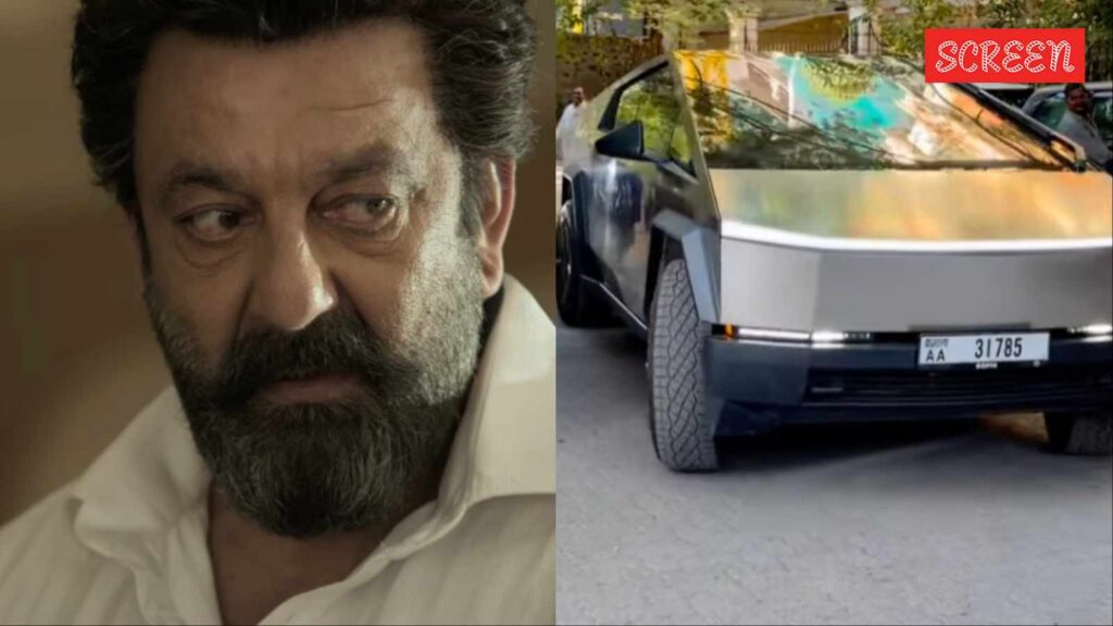 Sanjay Dutt flaunts his Rs 72 lakh Tesla Cybertruck on Mumbai roads after Dhurandhar success. Watch