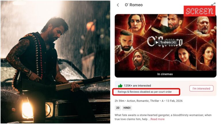 O Romeo Box Office Collection Day 2: Shahid Kapoor-starrer earns over Rs 20 crore; reviews and ratings disabled on BookMyShow