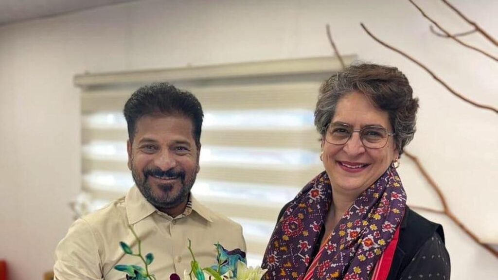 Telangana CM gets a pat from Priyanka Gandhi for Municipal Poll victory