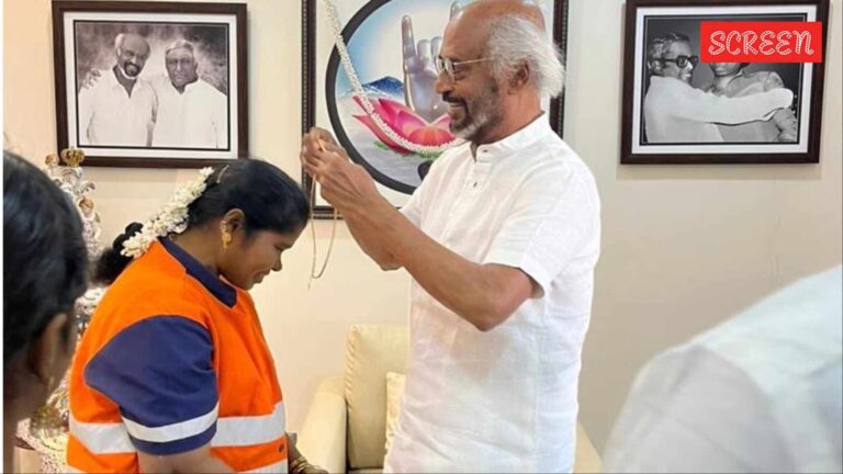 Rajinikanth honours sanitation worker with gold chain for returning bag full of gold jewellery
