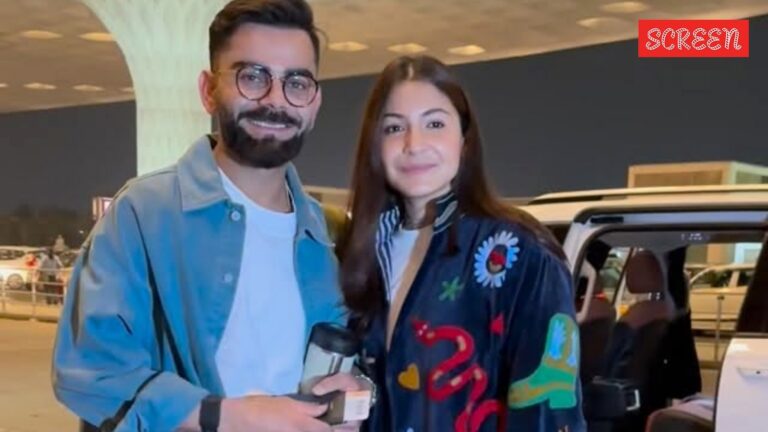 Virat Kohli and Anushka Sharma pose with paps at Mumbai airport, cricketer says ‘Plane won’t wait for us’. Watch videos
