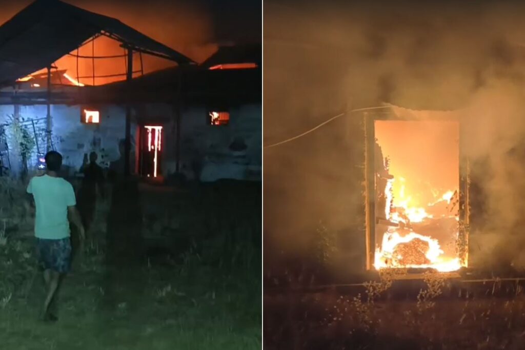 Terrible fire at closed rice mill in Birbhum