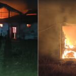 Terrible fire at closed rice mill in Birbhum