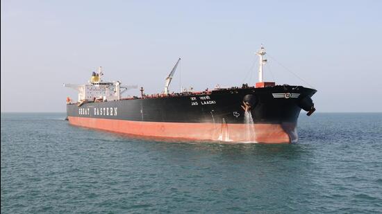 Tanker Jag Laadki carrying crude oil from UAE docks at Gujarat’s Mundra Port| India News