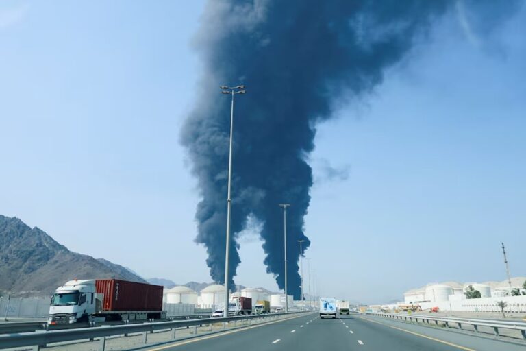 UAE Oil Terminal In Flames Hours After US Strikes Iran's Kharg Island
