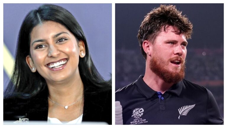 The ‘Finn Allen’ gamble: Juhi Chawla’s daughter Jhanvi Mehta tracked the Kiwi opener for years before his record-breaking T20 World Cup ton