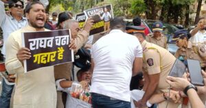 Mumbai: AAP members detained during protest against Raghav Chadha, six MPs’ merger with BJP