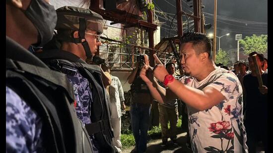 5 protestors injured in clash with security forces near Manipur CM’s residence| India News