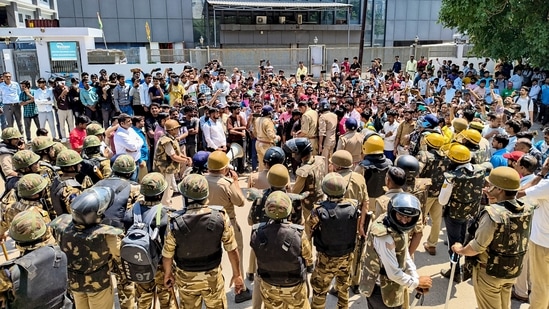 Noida workers protest low wages: ‘We work 12 hours a day, earn just ₹13,000’