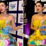 Monami Ghosh turned heads in a unique outfit designed using artwork created by NGO children